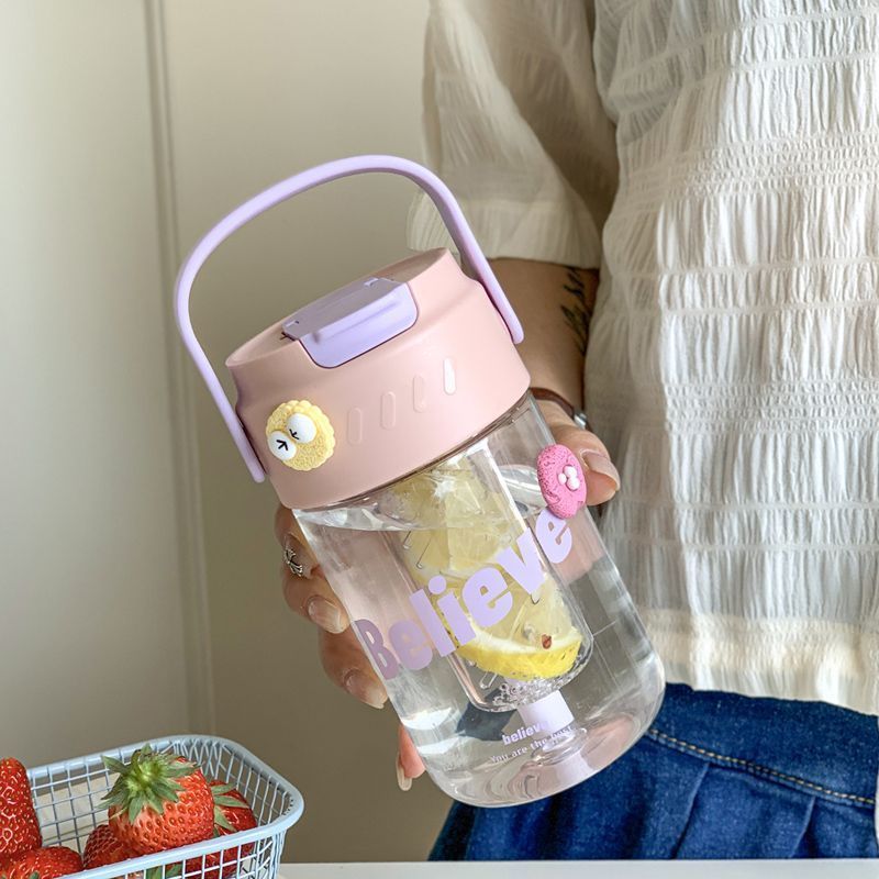 Boys and girls high-value flower teacup large-capacity water cup