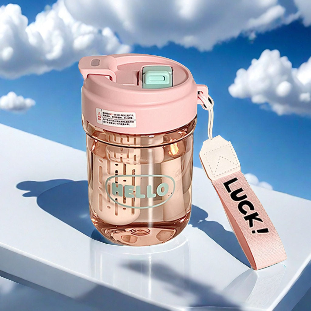 High-value Shuanghuan tea straw water cup portable student large-capacity gift advertising cup