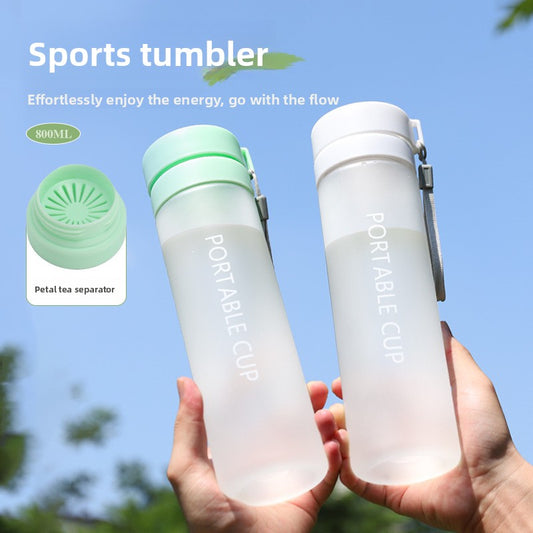 Sports water cup wholesale outdoor large capacity frosted plastic cup