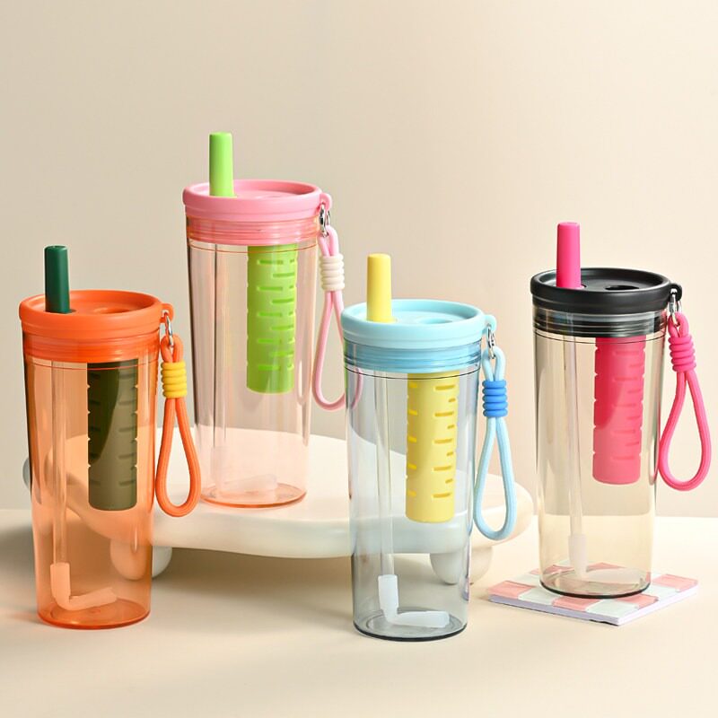 Summer high-value large-capacity straw cup student plastic cup tea water cup