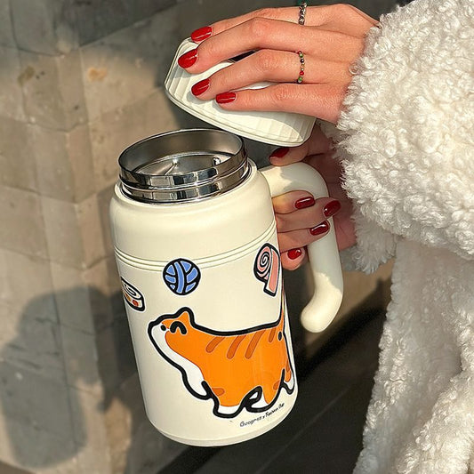 Large capacity thermos cup Female stainless steel student water cup