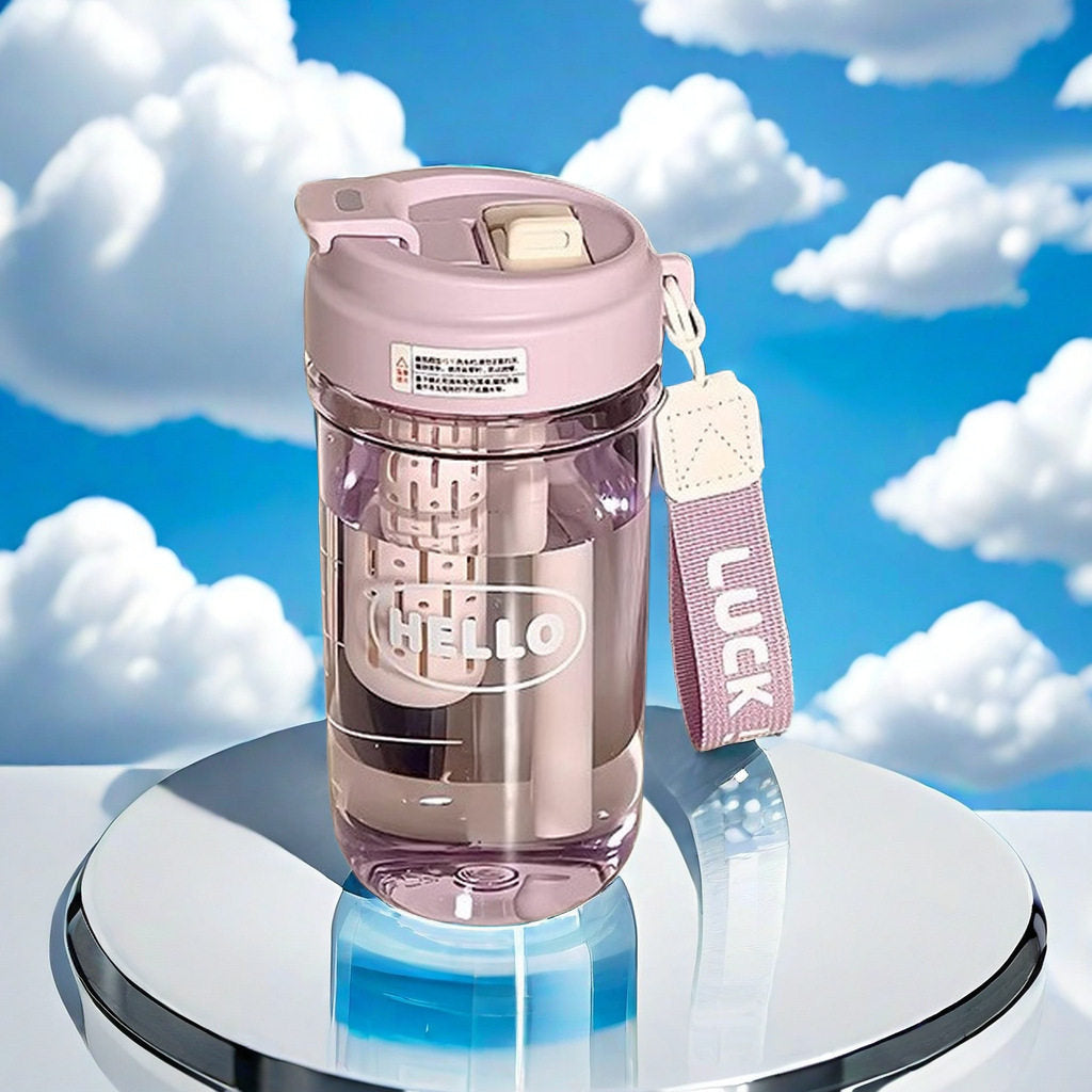 High-value Shuanghuan tea straw water cup portable student large-capacity gift advertising cup