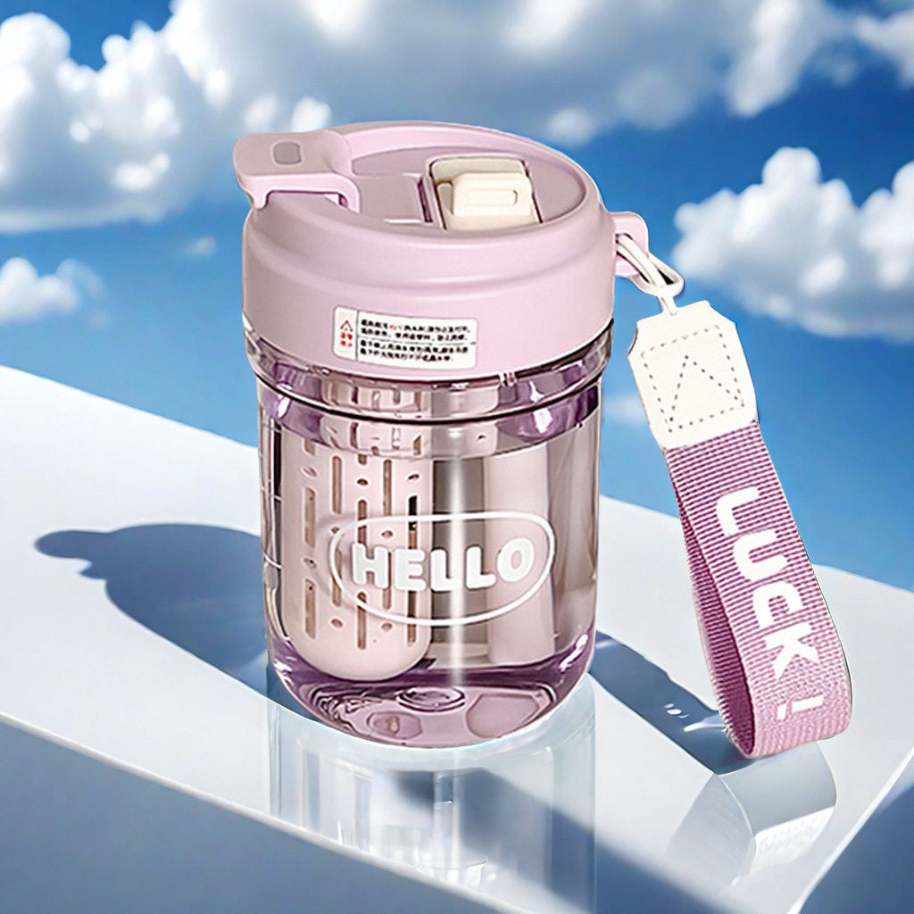 High-value Shuanghuan tea straw water cup portable student large-capacity gift advertising cup