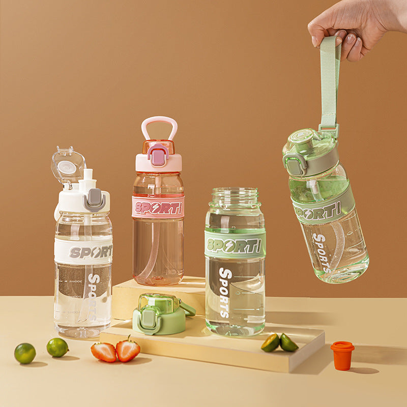 Large Capacity Straw Cup Sports Space Pot Student Water Bottle