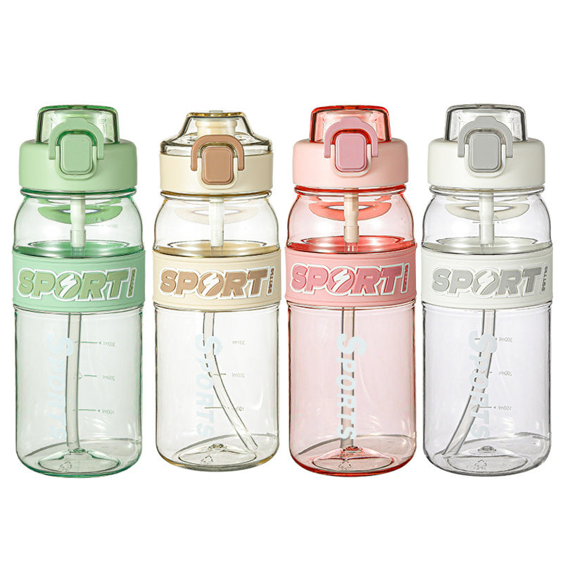 Large Capacity Straw Cup Sports Space Pot Student Water Bottle