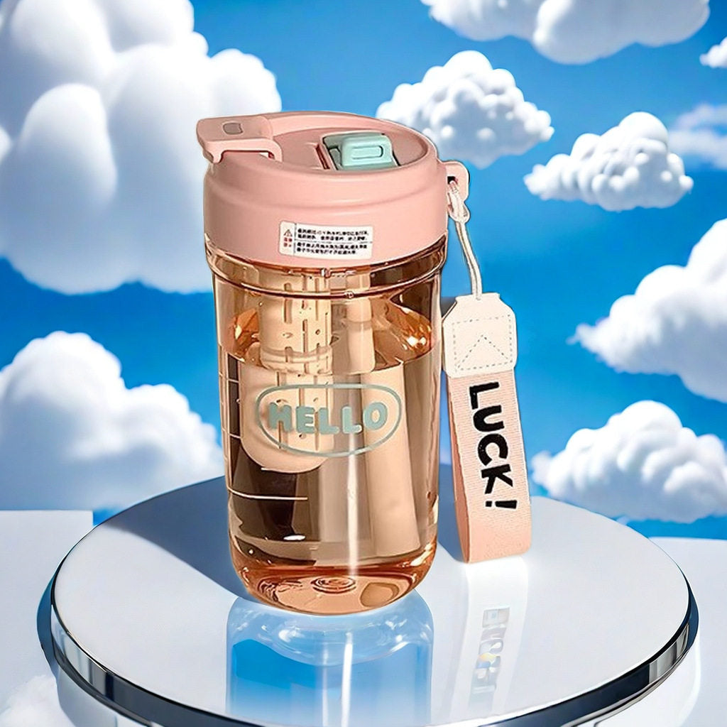 High-value Shuanghuan tea straw water cup portable student large-capacity gift advertising cup