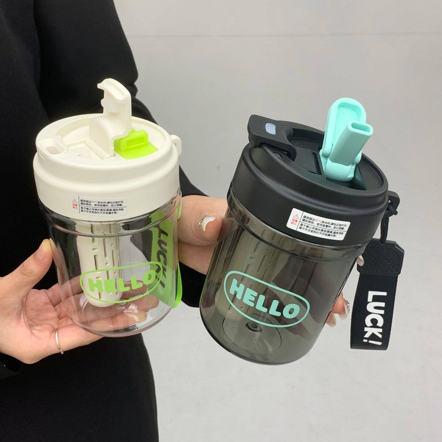 High-value Shuanghuan tea straw water cup portable student large-capacity gift advertising cup